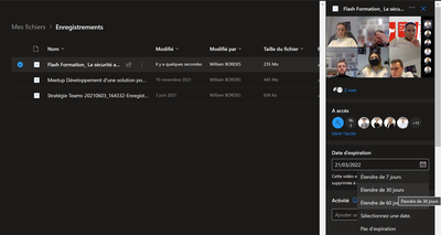 enregistrement expiration