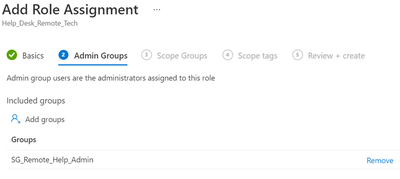 Remote Help In tune Role Assignment