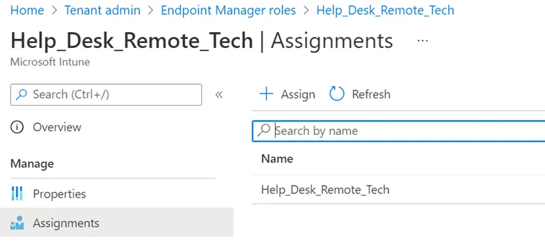 Help Desk Remote Intune