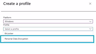 Create Profile Personal Data Encryption Windows 11